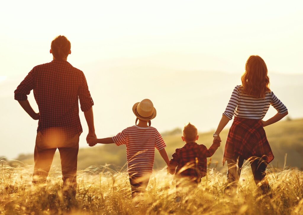 A Family looking out over a lovely desert landscape